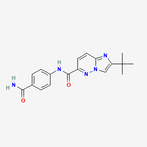 molecular formula C18H19N5O2 B6461852 2-tert-butyl-N-(4-carbamoylphenyl)imidazo[1,2-b]pyridazine-6-carboxamide CAS No. 2549043-36-7
