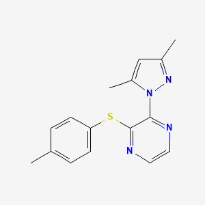 molecular formula C16H16N4S B6461888 2-(3,5-dimethyl-1H-pyrazol-1-yl)-3-[(4-methylphenyl)sulfanyl]pyrazine CAS No. 2549010-96-8