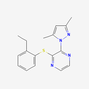 2-(3,5-dimethyl-1H-pyrazol-1-yl)-3-[(2-ethylphenyl)sulfanyl]pyrazine