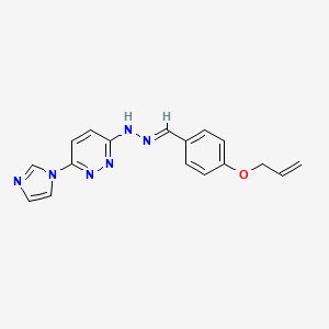 molecular formula C17H16N6O B6461938 3-(1H-imidazol-1-yl)-6-[(E)-2-{[4-(prop-2-en-1-yloxy)phenyl]methylidene}hydrazin-1-yl]pyridazine CAS No. 2549133-10-8