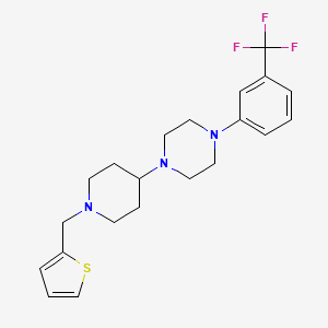 molecular formula C21H26F3N3S B6461953 1-{1-[(thiophen-2-yl)methyl]piperidin-4-yl}-4-[3-(trifluoromethyl)phenyl]piperazine CAS No. 2549008-73-1