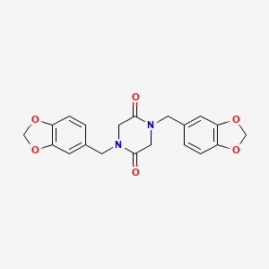 molecular formula C20H18N2O6 B6461965 1,4-bis[(2H-1,3-benzodioxol-5-yl)methyl]piperazine-2,5-dione CAS No. 105364-48-5
