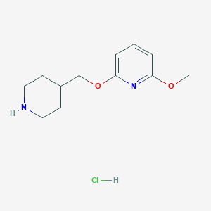 molecular formula C12H19ClN2O2 B6462032 2-methoxy-6-[(piperidin-4-yl)methoxy]pyridine hydrochloride CAS No. 2549047-48-3