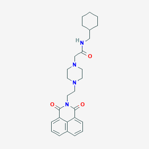 molecular formula C27H34N4O3 B6462035 N-(cyclohexylmethyl)-2-[4-(2-{2,4-dioxo-3-azatricyclo[7.3.1.0^{5,13}]trideca-1(13),5,7,9,11-pentaen-3-yl}ethyl)piperazin-1-yl]acetamide CAS No. 2548988-28-7