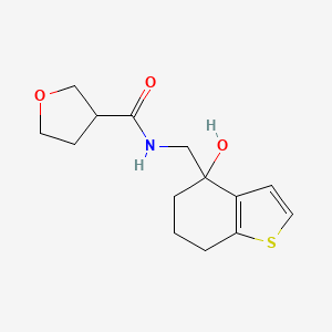 molecular formula C14H19NO3S B6462054 N-[(4-hydroxy-4,5,6,7-tetrahydro-1-benzothiophen-4-yl)methyl]oxolane-3-carboxamide CAS No. 2548978-77-2
