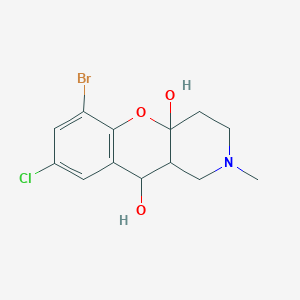 molecular formula C13H15BrClNO3 B6462100 14-bromo-12-chloro-6-methyl-2-oxa-6-azatricyclo[8.4.0.0^{3,8}]tetradeca-1(14),10,12-triene-3,9-diol CAS No. 2549050-70-4