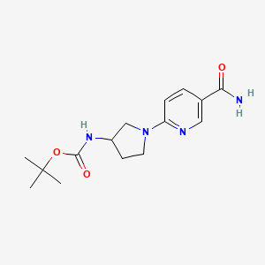 molecular formula C15H22N4O3 B6462170 tert-butyl N-[1-(5-carbamoylpyridin-2-yl)pyrrolidin-3-yl]carbamate CAS No. 2549011-41-6