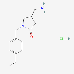 molecular formula C14H21ClN2O B6462185 4-(aminomethyl)-1-[(4-ethylphenyl)methyl]pyrrolidin-2-one hydrochloride CAS No. 2549042-81-9