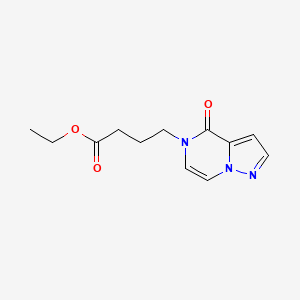 molecular formula C12H15N3O3 B6462196 ethyl 4-{4-oxo-4H,5H-pyrazolo[1,5-a]pyrazin-5-yl}butanoate CAS No. 2324952-49-8