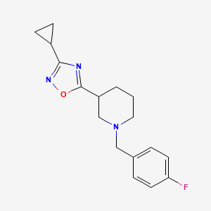 molecular formula C17H20FN3O B6462208 3-(3-cyclopropyl-1,2,4-oxadiazol-5-yl)-1-[(4-fluorophenyl)methyl]piperidine CAS No. 2548994-53-0