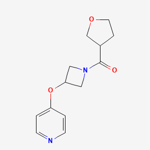 molecular formula C13H16N2O3 B6462209 4-{[1-(oxolane-3-carbonyl)azetidin-3-yl]oxy}pyridine CAS No. 2549035-28-9