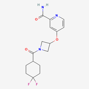 molecular formula C16H19F2N3O3 B6462216 4-{[1-(4,4-difluorocyclohexanecarbonyl)azetidin-3-yl]oxy}pyridine-2-carboxamide CAS No. 2549042-70-6