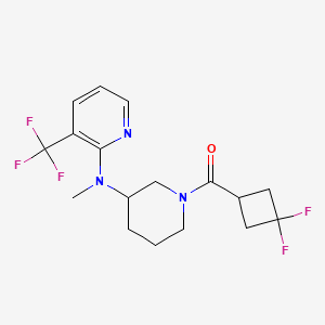 molecular formula C17H20F5N3O B6462218 N-[1-(3,3-difluorocyclobutanecarbonyl)piperidin-3-yl]-N-methyl-3-(trifluoromethyl)pyridin-2-amine CAS No. 2549063-62-7