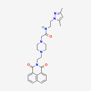 molecular formula C27H32N6O3 B6462223 N-[2-(3,5-dimethyl-1H-pyrazol-1-yl)ethyl]-2-[4-(2-{2,4-dioxo-3-azatricyclo[7.3.1.0^{5,13}]trideca-1(13),5,7,9,11-pentaen-3-yl}ethyl)piperazin-1-yl]acetamide CAS No. 2549066-27-3