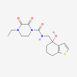 4-ethyl-N-[(4-hydroxy-4,5,6,7-tetrahydro-1-benzothiophen-4-yl)methyl]-2,3-dioxopiperazine-1-carboxamide