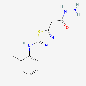 molecular formula C11H13N5OS B6462232 2-{5-[(2-methylphenyl)amino]-1,3,4-thiadiazol-2-yl}acetohydrazide CAS No. 2549065-74-7