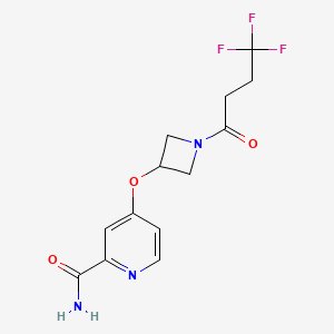 molecular formula C13H14F3N3O3 B6462250 4-{[1-(4,4,4-trifluorobutanoyl)azetidin-3-yl]oxy}pyridine-2-carboxamide CAS No. 2549015-98-5