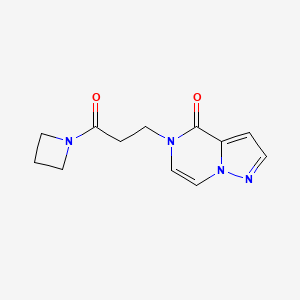 molecular formula C12H14N4O2 B6462254 5-[3-(azetidin-1-yl)-3-oxopropyl]-4H,5H-pyrazolo[1,5-a]pyrazin-4-one CAS No. 2549051-40-1