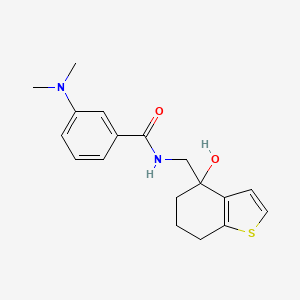 molecular formula C18H22N2O2S B6462283 3-(dimethylamino)-N-[(4-hydroxy-4,5,6,7-tetrahydro-1-benzothiophen-4-yl)methyl]benzamide CAS No. 2549018-25-7