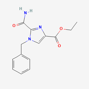 molecular formula C14H15N3O3 B6462293 ethyl 1-benzyl-2-carbamoyl-1H-imidazole-4-carboxylate CAS No. 2549017-23-2
