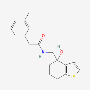 molecular formula C18H21NO2S B6462294 N-[(4-hydroxy-4,5,6,7-tetrahydro-1-benzothiophen-4-yl)methyl]-2-(3-methylphenyl)acetamide CAS No. 2549039-81-6
