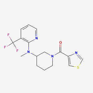 molecular formula C16H17F3N4OS B6462299 N-methyl-N-[1-(1,3-thiazole-4-carbonyl)piperidin-3-yl]-3-(trifluoromethyl)pyridin-2-amine CAS No. 2549036-24-8
