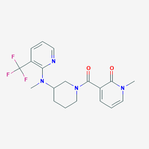 molecular formula C19H21F3N4O2 B6462306 1-methyl-3-(3-{methyl[3-(trifluoromethyl)pyridin-2-yl]amino}piperidine-1-carbonyl)-1,2-dihydropyridin-2-one CAS No. 2548992-32-9