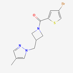 molecular formula C13H14BrN3OS B6462311 1-{[1-(4-bromothiophene-2-carbonyl)azetidin-3-yl]methyl}-4-methyl-1H-pyrazole CAS No. 2548989-04-2