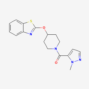 molecular formula C17H18N4O2S B6462345 2-{[1-(1-methyl-1H-pyrazole-5-carbonyl)piperidin-4-yl]oxy}-1,3-benzothiazole CAS No. 1251686-83-5