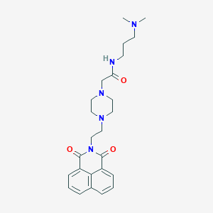 N-[3-(dimethylamino)propyl]-2-[4-(2-{2,4-dioxo-3-azatricyclo[7.3.1.0^{5,13}]trideca-1(13),5,7,9,11-pentaen-3-yl}ethyl)piperazin-1-yl]acetamide