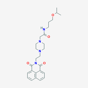 2-[4-(2-{2,4-dioxo-3-azatricyclo[7.3.1.0^{5,13}]trideca-1(13),5,7,9,11-pentaen-3-yl}ethyl)piperazin-1-yl]-N-[3-(propan-2-yloxy)propyl]acetamide