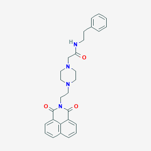 2-[4-(2-{2,4-dioxo-3-azatricyclo[7.3.1.0^{5,13}]trideca-1(13),5,7,9,11-pentaen-3-yl}ethyl)piperazin-1-yl]-N-(2-phenylethyl)acetamide