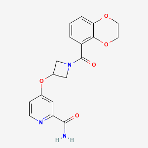 molecular formula C18H17N3O5 B6462551 4-{[1-(2,3-dihydro-1,4-benzodioxine-5-carbonyl)azetidin-3-yl]oxy}pyridine-2-carboxamide CAS No. 2548986-68-9