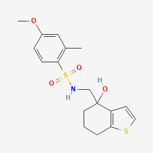 molecular formula C17H21NO4S2 B6462576 N-[(4-hydroxy-4,5,6,7-tetrahydro-1-benzothiophen-4-yl)methyl]-4-methoxy-2-methylbenzene-1-sulfonamide CAS No. 2549022-40-2