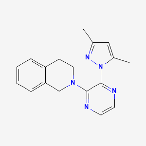 molecular formula C18H19N5 B6462600 2-[3-(3,5-dimethyl-1H-pyrazol-1-yl)pyrazin-2-yl]-1,2,3,4-tetrahydroisoquinoline CAS No. 2549049-56-9