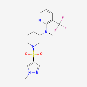 molecular formula C16H20F3N5O2S B6462618 N-methyl-N-{1-[(1-methyl-1H-pyrazol-4-yl)sulfonyl]piperidin-3-yl}-3-(trifluoromethyl)pyridin-2-amine CAS No. 2548992-87-4