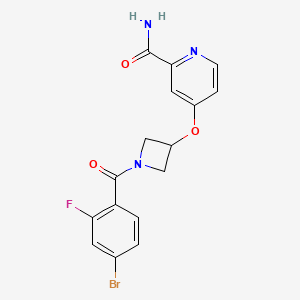 molecular formula C16H13BrFN3O3 B6462630 4-{[1-(4-bromo-2-fluorobenzoyl)azetidin-3-yl]oxy}pyridine-2-carboxamide CAS No. 2548997-73-3