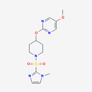 molecular formula C14H19N5O4S B6462637 5-methoxy-2-({1-[(1-methyl-1H-imidazol-2-yl)sulfonyl]piperidin-4-yl}oxy)pyrimidine CAS No. 2548997-91-5