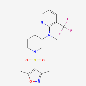 molecular formula C17H21F3N4O3S B6462652 N-{1-[(3,5-dimethyl-1,2-oxazol-4-yl)sulfonyl]piperidin-3-yl}-N-methyl-3-(trifluoromethyl)pyridin-2-amine CAS No. 2549052-31-3