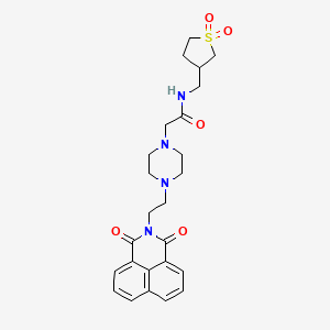 molecular formula C25H30N4O5S B6462658 N-[(1,1-dioxo-1lambda6-thiolan-3-yl)methyl]-2-[4-(2-{2,4-dioxo-3-azatricyclo[7.3.1.0^{5,13}]trideca-1(13),5,7,9,11-pentaen-3-yl}ethyl)piperazin-1-yl]acetamide CAS No. 2549029-78-7