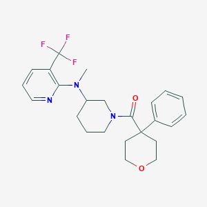 molecular formula C24H28F3N3O2 B6462708 N-methyl-N-[1-(4-phenyloxane-4-carbonyl)piperidin-3-yl]-3-(trifluoromethyl)pyridin-2-amine CAS No. 2549029-90-3