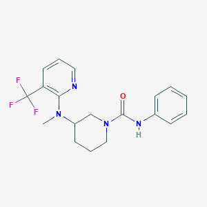 molecular formula C19H21F3N4O B6462714 3-{methyl[3-(trifluoromethyl)pyridin-2-yl]amino}-N-phenylpiperidine-1-carboxamide CAS No. 2549002-18-6