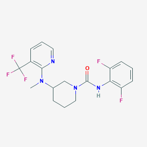 molecular formula C19H19F5N4O B6462727 N-(2,6-difluorophenyl)-3-{methyl[3-(trifluoromethyl)pyridin-2-yl]amino}piperidine-1-carboxamide CAS No. 2549015-59-8