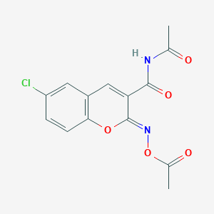 molecular formula C14H11ClN2O5 B6462730 [(2Z)-3-(acetylcarbamoyl)-6-chloro-2H-chromen-2-ylidene]amino acetate CAS No. 2549133-07-3