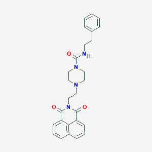 molecular formula C27H28N4O3 B6462731 4-(2-{2,4-dioxo-3-azatricyclo[7.3.1.0^{5,13}]trideca-1(13),5,7,9,11-pentaen-3-yl}ethyl)-N-(2-phenylethyl)piperazine-1-carboxamide CAS No. 2549010-12-8