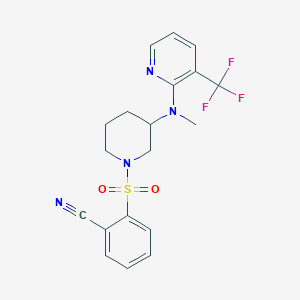 2-[(3-{methyl[3-(trifluoromethyl)pyridin-2-yl]amino}piperidin-1-yl)sulfonyl]benzonitrile