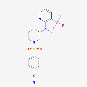 molecular formula C19H19F3N4O2S B6462797 4-[(3-{methyl[3-(trifluoromethyl)pyridin-2-yl]amino}piperidin-1-yl)sulfonyl]benzonitrile CAS No. 2548993-60-6