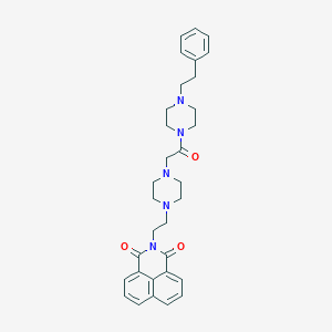 3-[2-(4-{2-oxo-2-[4-(2-phenylethyl)piperazin-1-yl]ethyl}piperazin-1-yl)ethyl]-3-azatricyclo[7.3.1.0^{5,13}]trideca-1(13),5,7,9,11-pentaene-2,4-dione