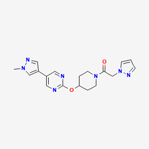B6462859 1-(4-{[5-(1-methyl-1H-pyrazol-4-yl)pyrimidin-2-yl]oxy}piperidin-1-yl)-2-(1H-pyrazol-1-yl)ethan-1-one CAS No. 2549052-24-4