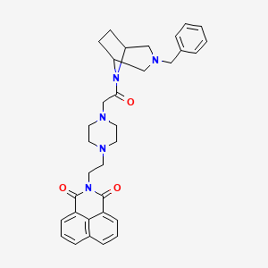 molecular formula C33H37N5O3 B6462875 3-{2-[4-(2-{3-benzyl-3,8-diazabicyclo[3.2.1]octan-8-yl}-2-oxoethyl)piperazin-1-yl]ethyl}-3-azatricyclo[7.3.1.0^{5,13}]trideca-1(13),5,7,9,11-pentaene-2,4-dione CAS No. 2548975-83-1